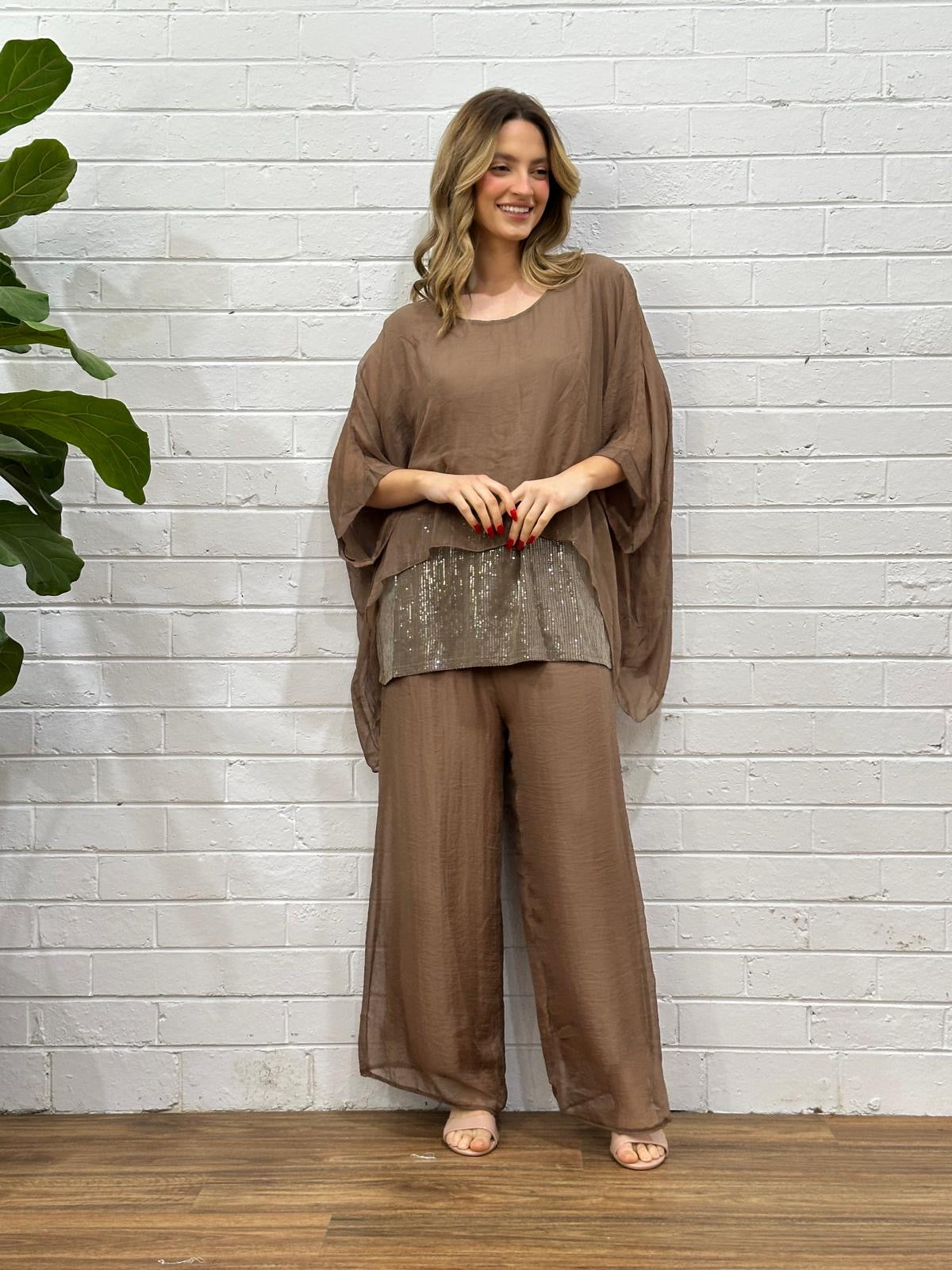 CLAUDIA CHIFFON SEQUIN BLOUSE