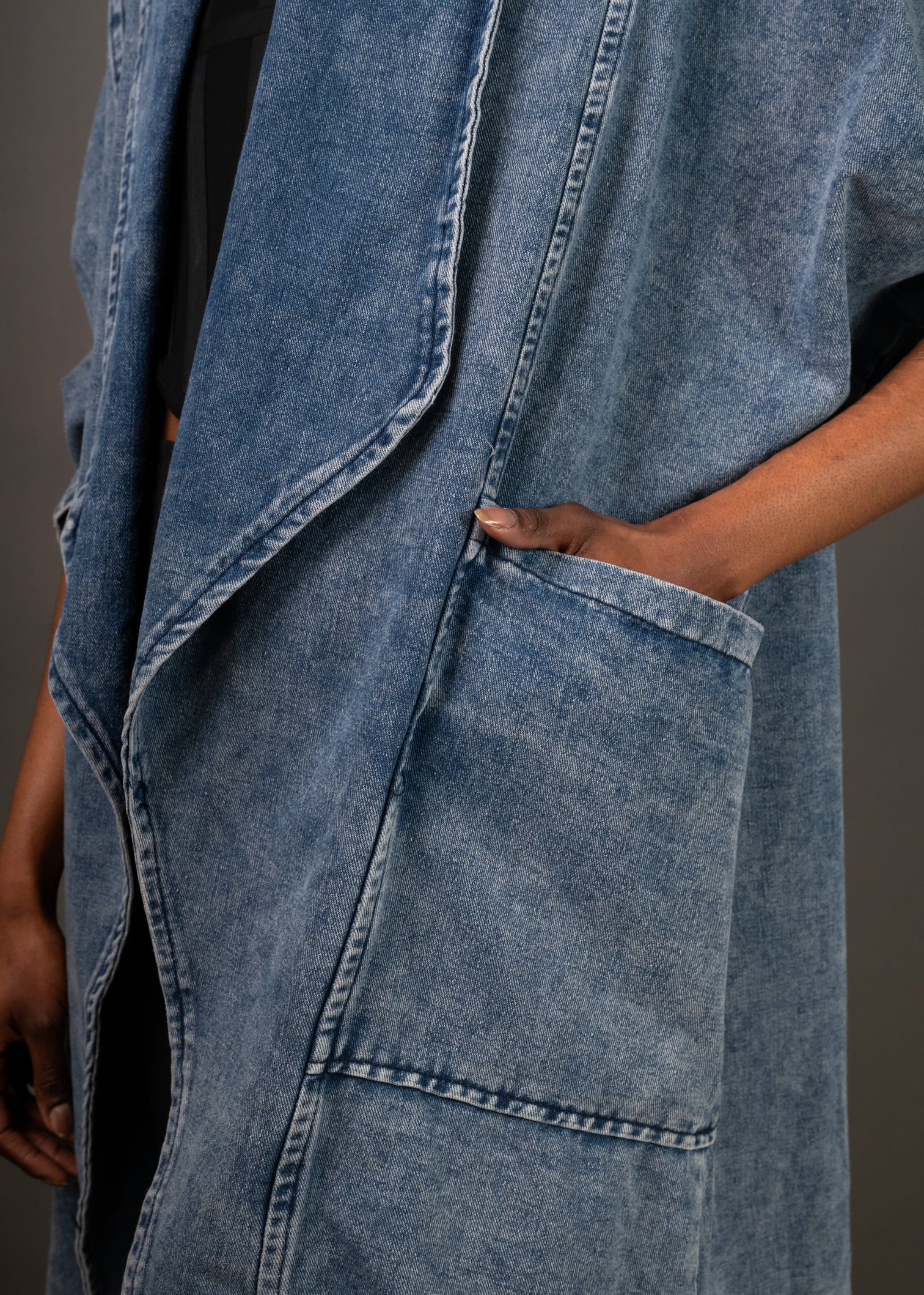 DENIM SHRUG COATIGAN – Venom Emilio