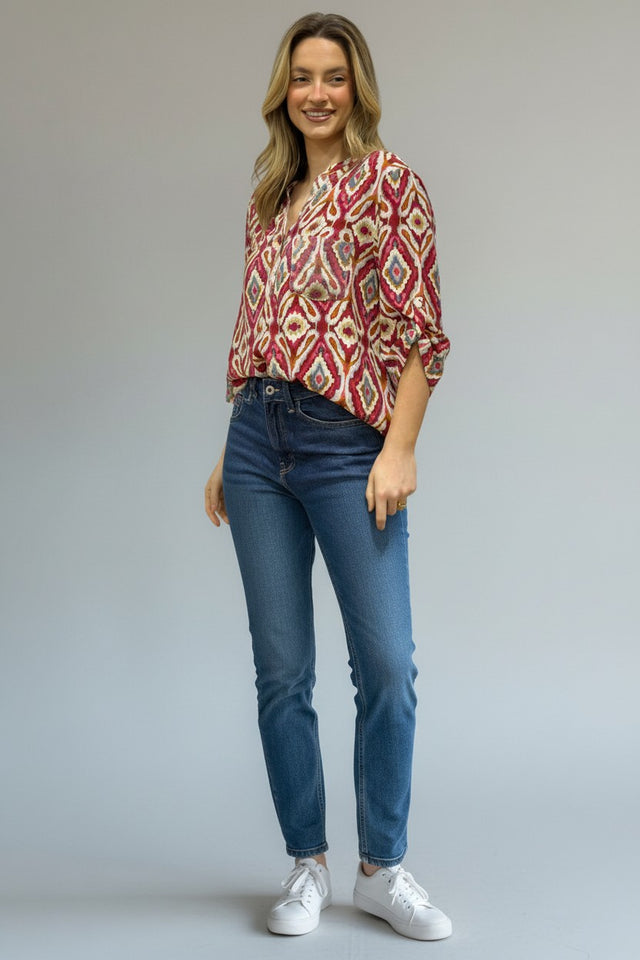 AMY SEQUIN POCKET BLOUSE