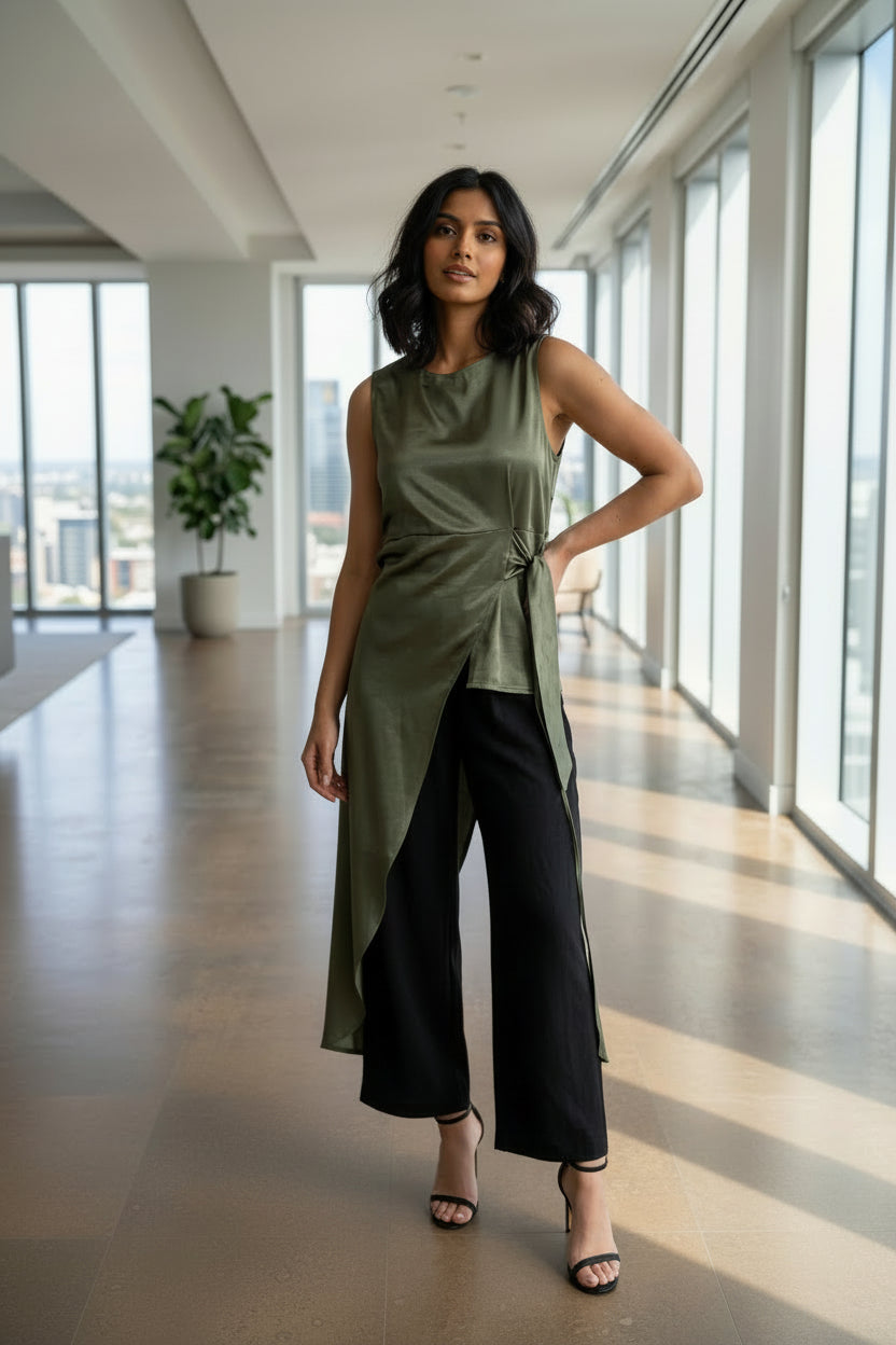 AGNES SATIN TIE  TOP