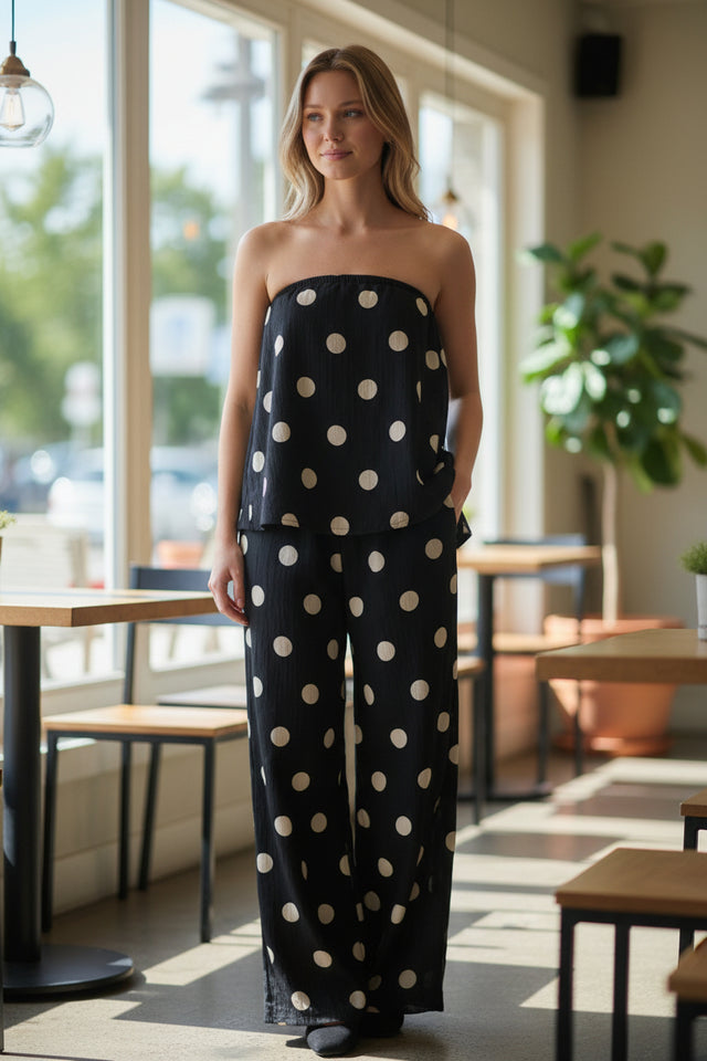 Strapless top and pant set