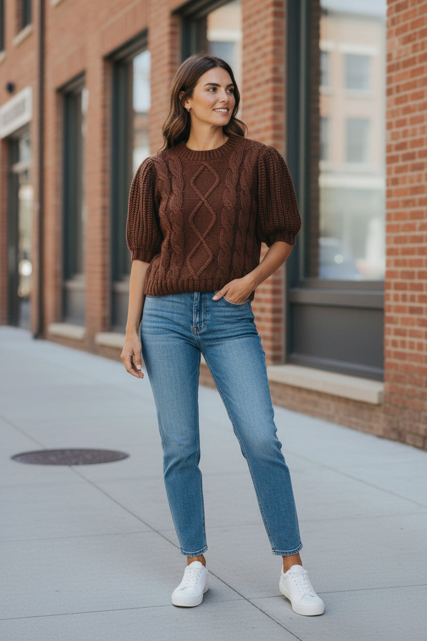 CABLE CROP KNIT