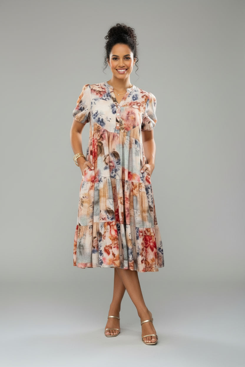 CORA FLORAL TIERED DRESS