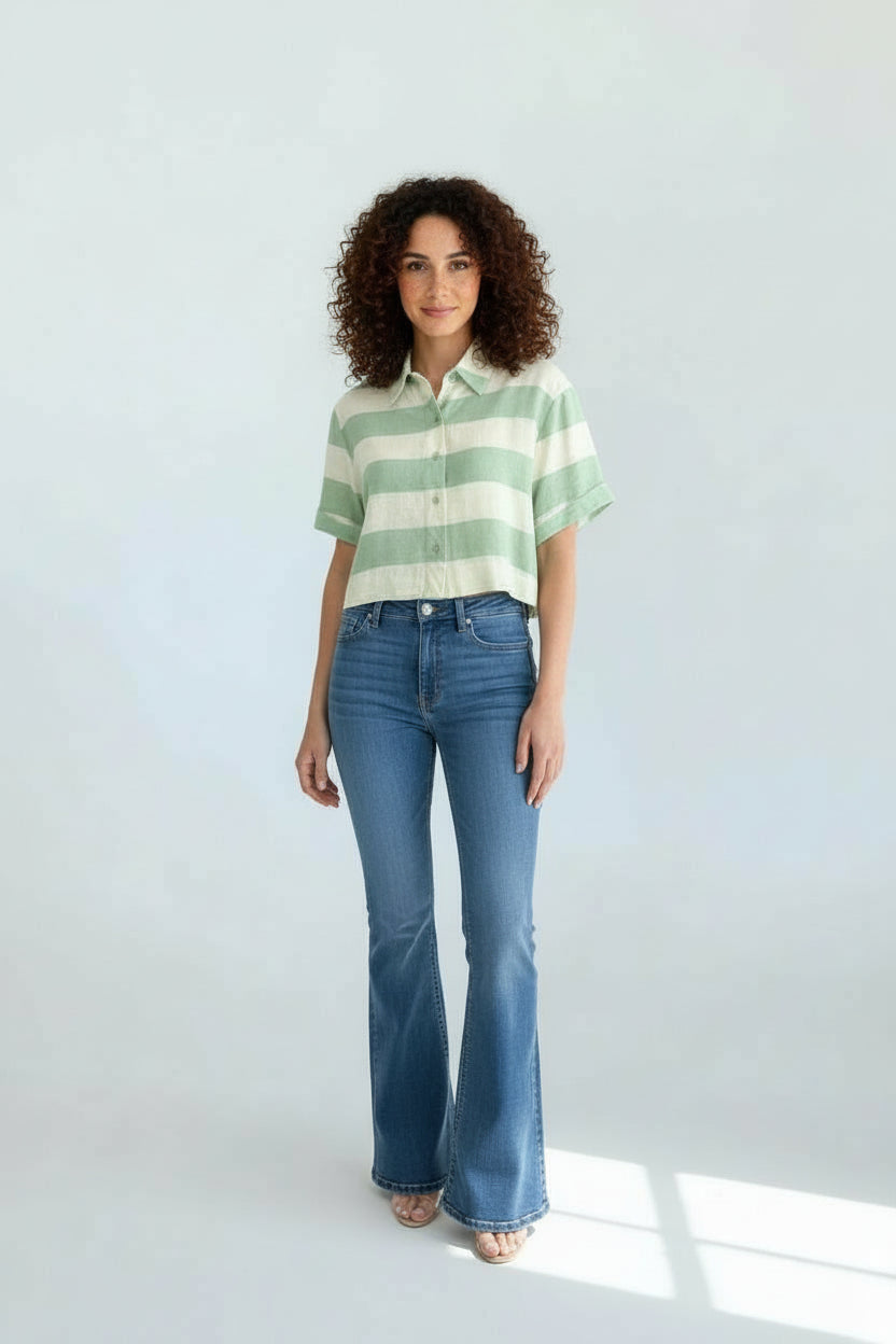 STRIPE CROP SHIRT