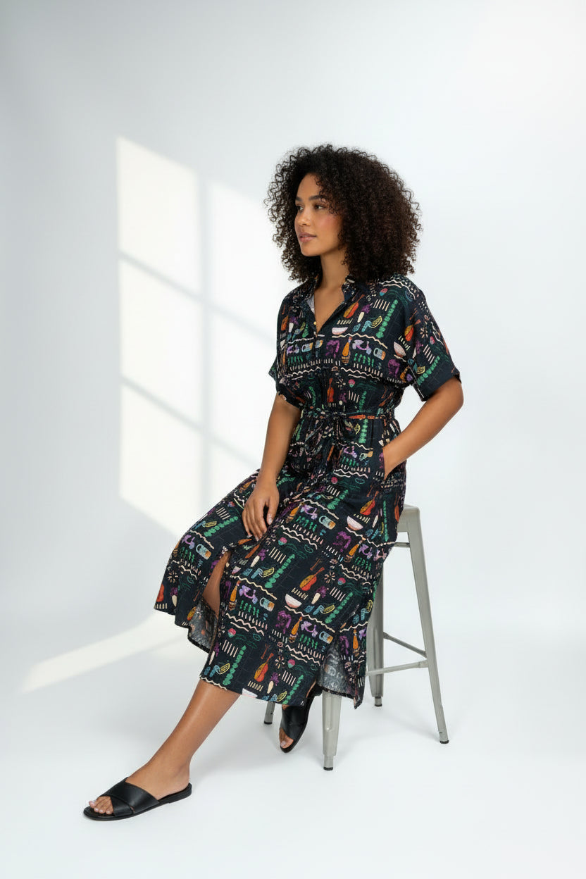 MALIBU P0RINT SHIRT DRESS