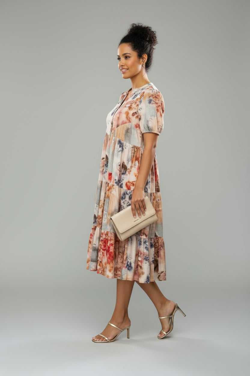CORA FLORAL TIERED DRESS