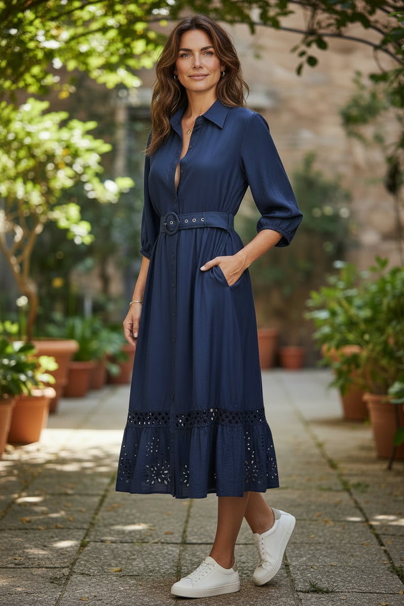 ELLA TRIM MIDI DRESS