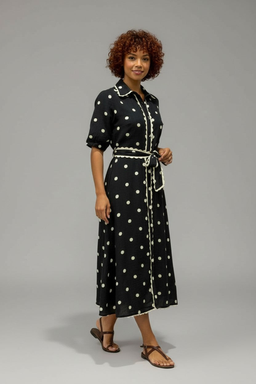 RICKY TRIM SPOT DRESS