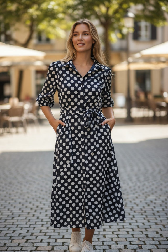 ABIGAIL SPOT SHIRT DRESS