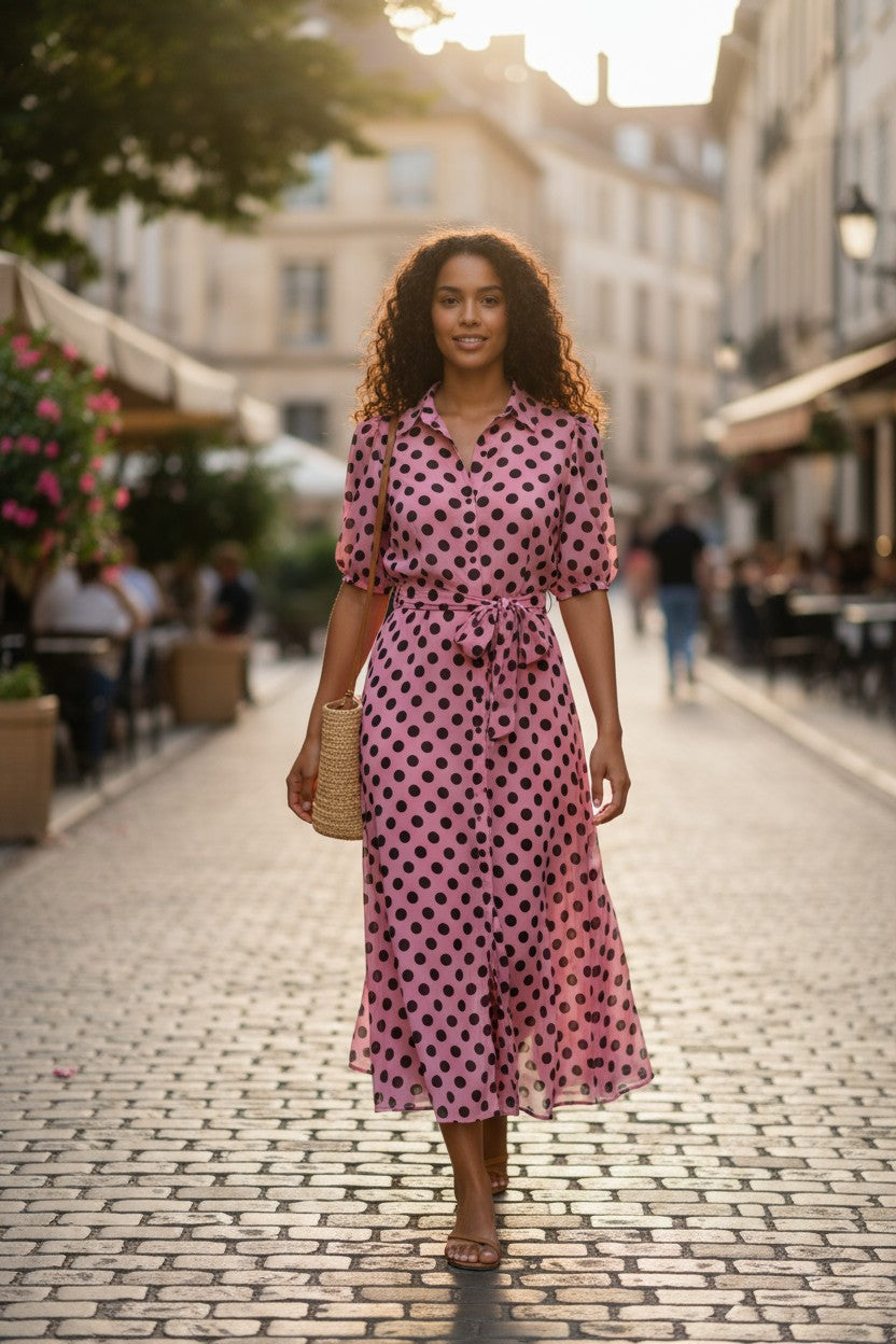 ABIGAIL SPOT SHIRT DRESS