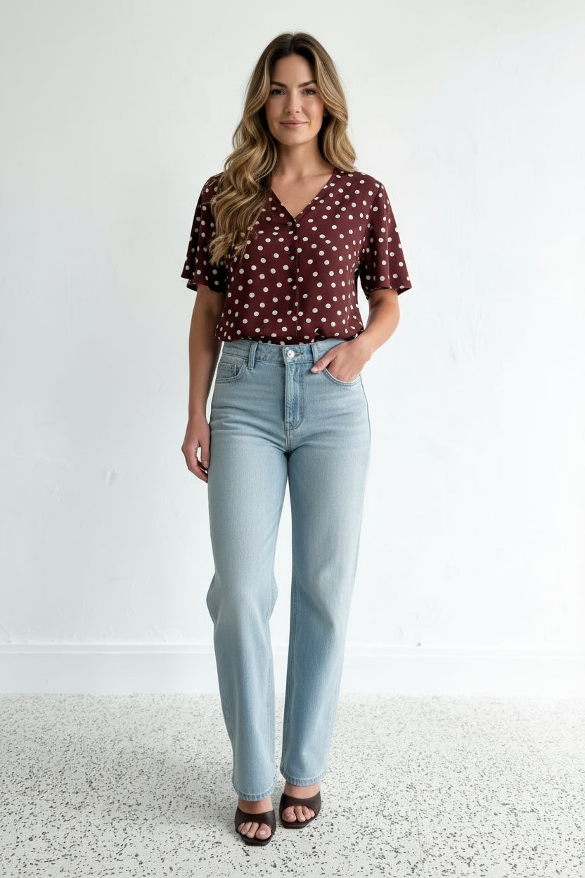 VE CINCH WAIST STRAIGHT LEG JEANS