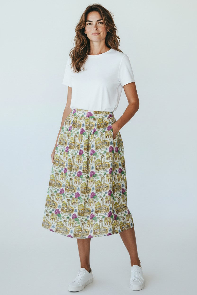 COLOSEUM PRINT SKIRT