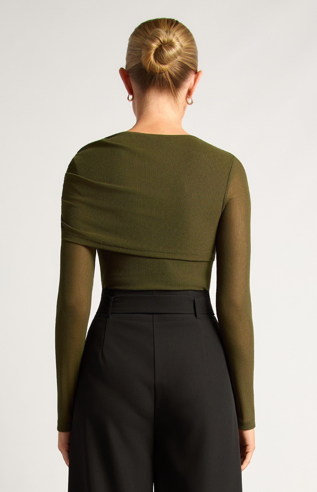 DRAPED NECKLINE BODYSUIT