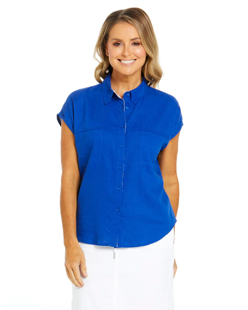 LUCILLE SHORT SLEEVE LINEN SHIRT