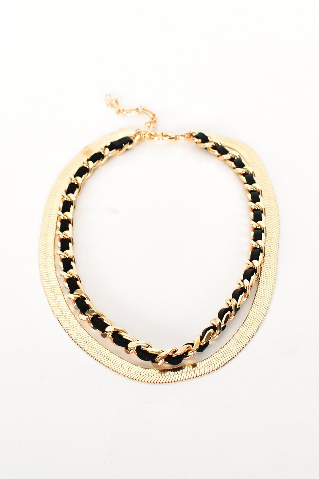 Leather Chain Layered Necklace