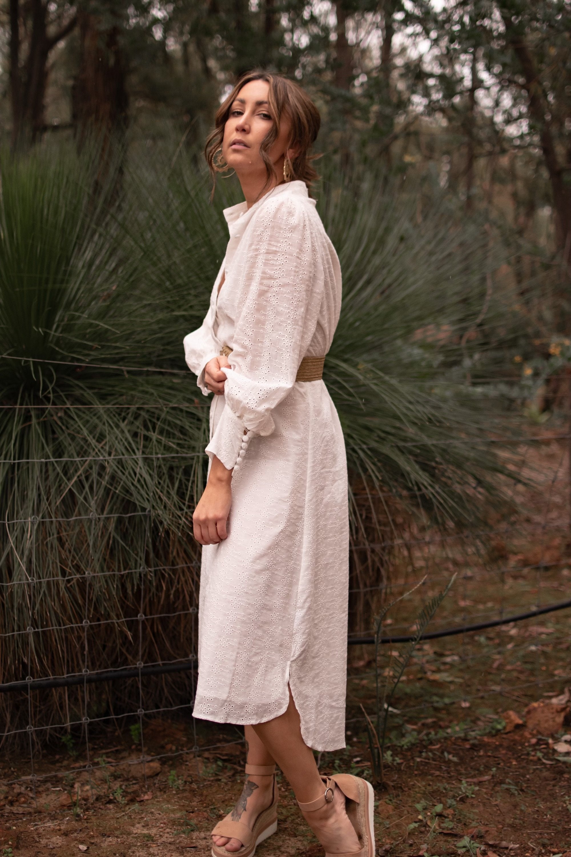 BRODERIE ANGLAISE SHIRT DRESS