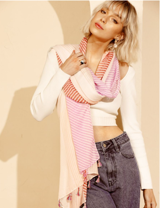 CARLIE COLOURBLOCK LIGHTWEIGHT SCARF