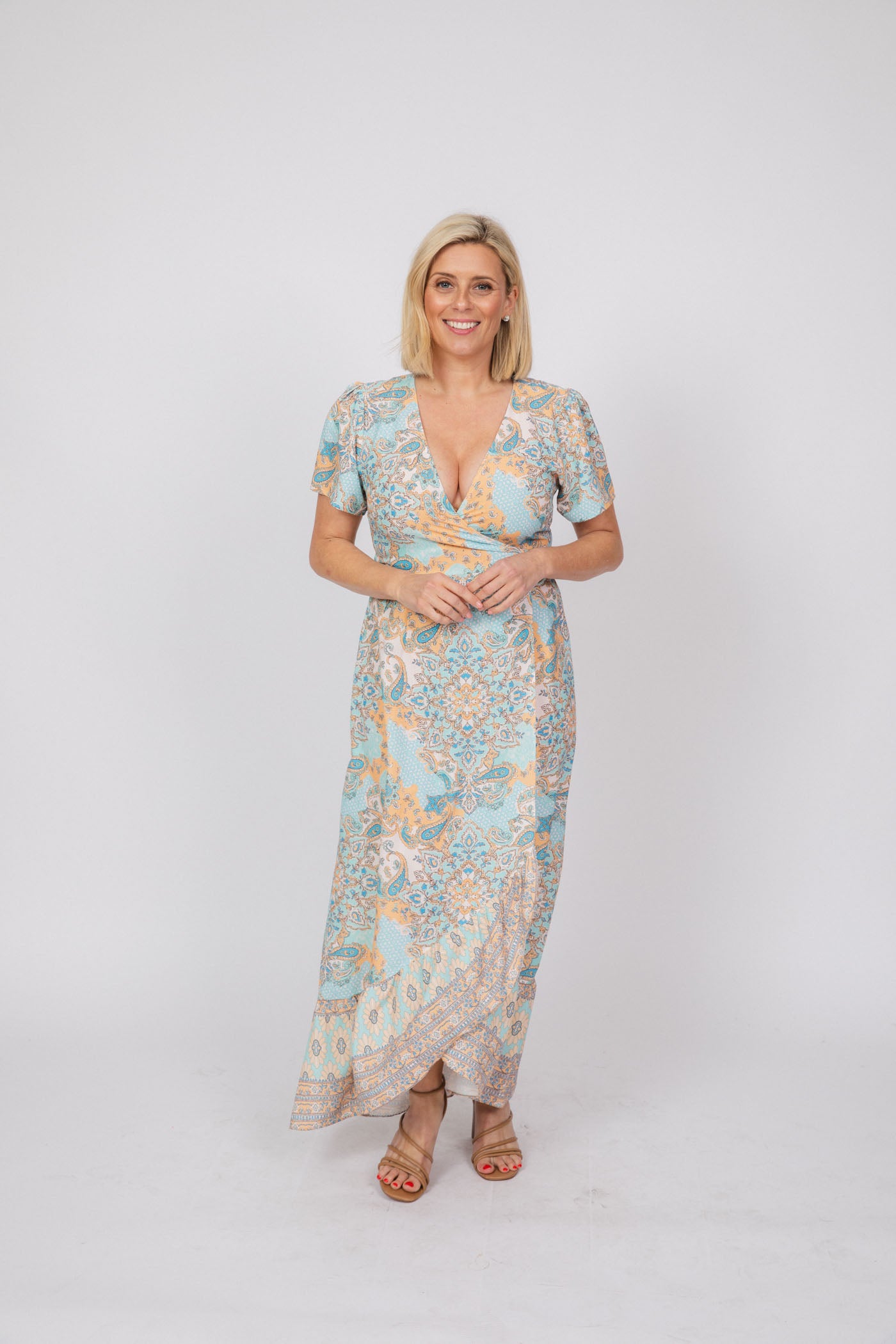 PAISLEY WRAP DRESS