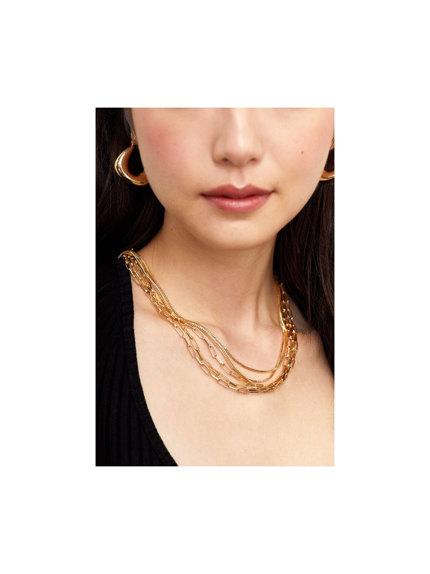 ZAYNE LAYERED CHAIN NECKLACE GOLD